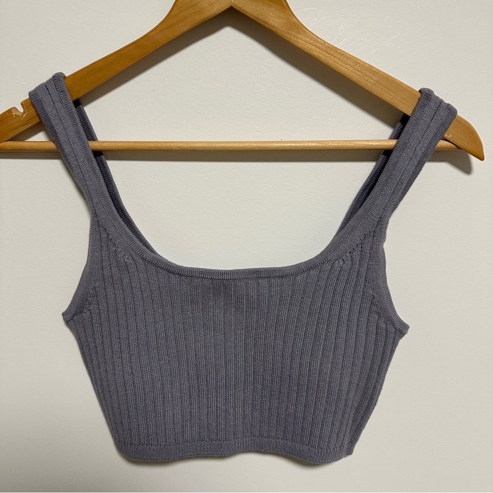 Wilfred Gray Ribbed Knit Top